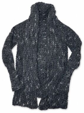 Express Women’s Charcoal Gray Shawl Collar Open Cardigan Sweater Size XS